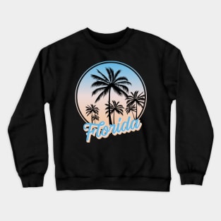 Florida Is Calling And I Must Go Retro Palm Trees Florida Crewneck Sweatshirt